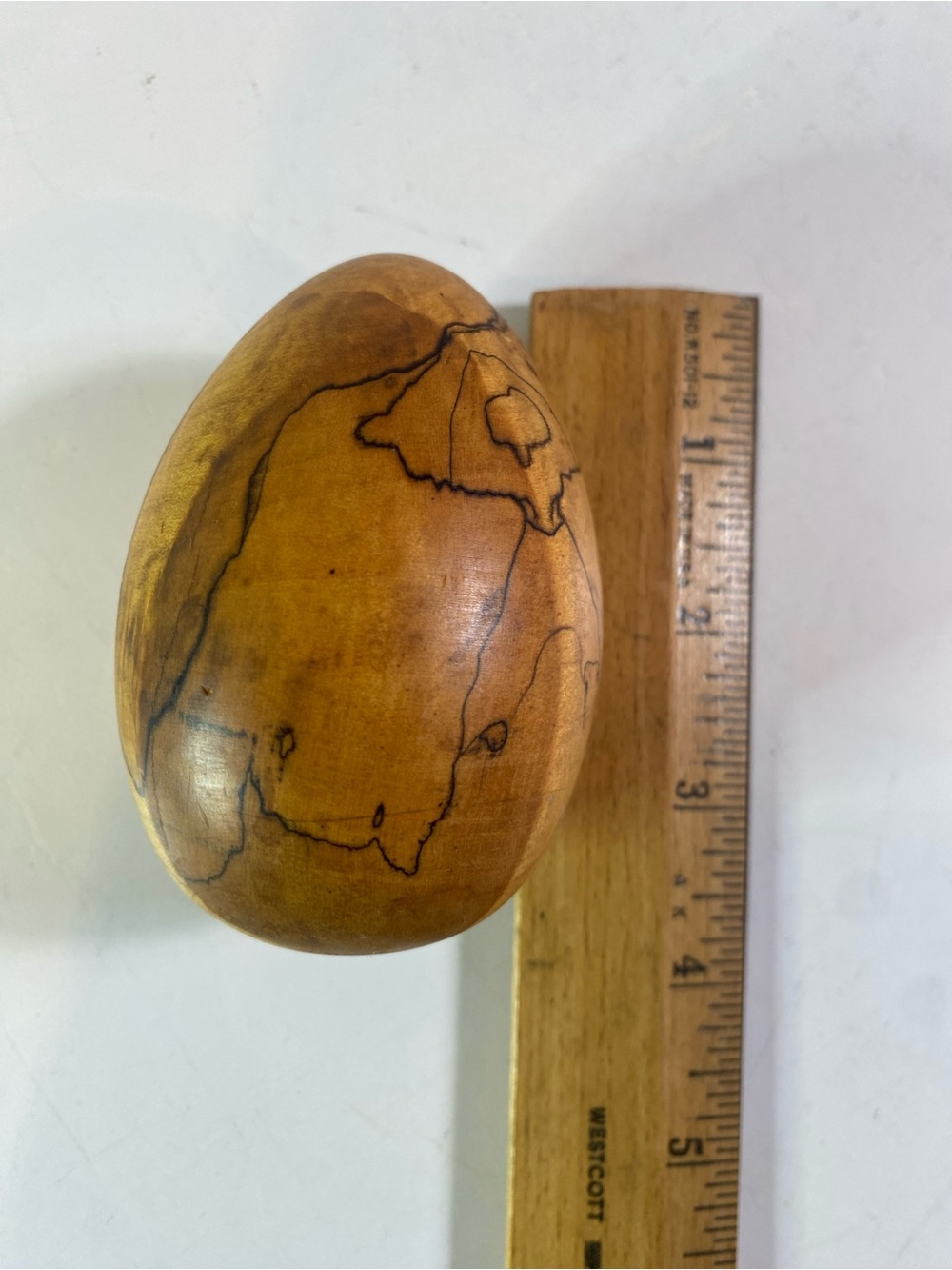 Spalted Wooden Egg 4” Height - Picture 8 of 8
